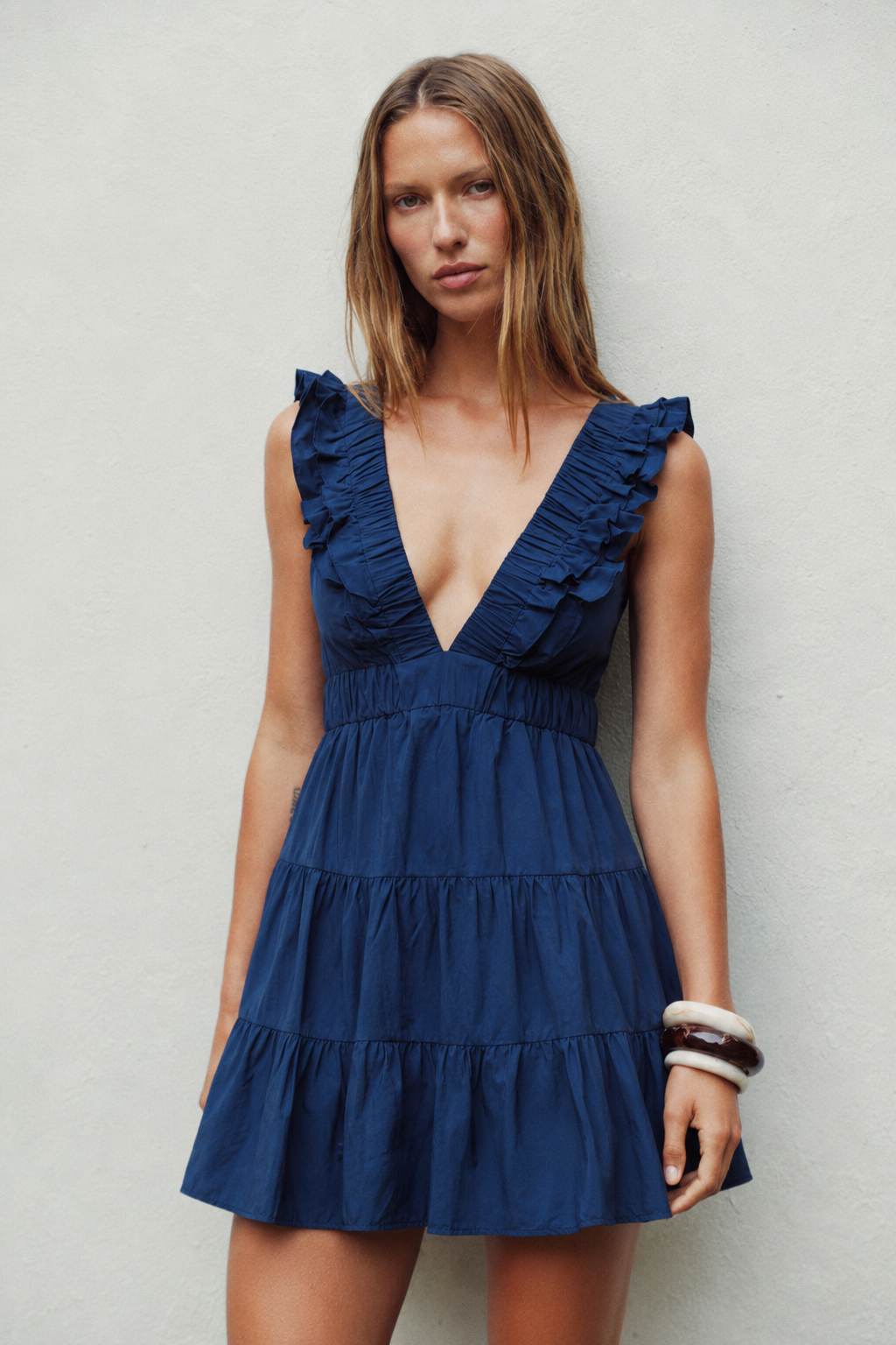 Robe Volants Décolleté