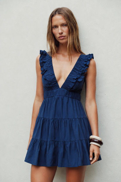 Robe Volants Décolleté